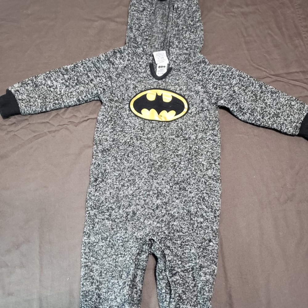Batman Fleece Jump Suit With Hood and Bat Ears 100% Polyester 6-12 months